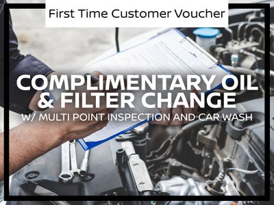 Complimentary Oil & Filter Change w/ Multi Point Inspection and Car Wash
